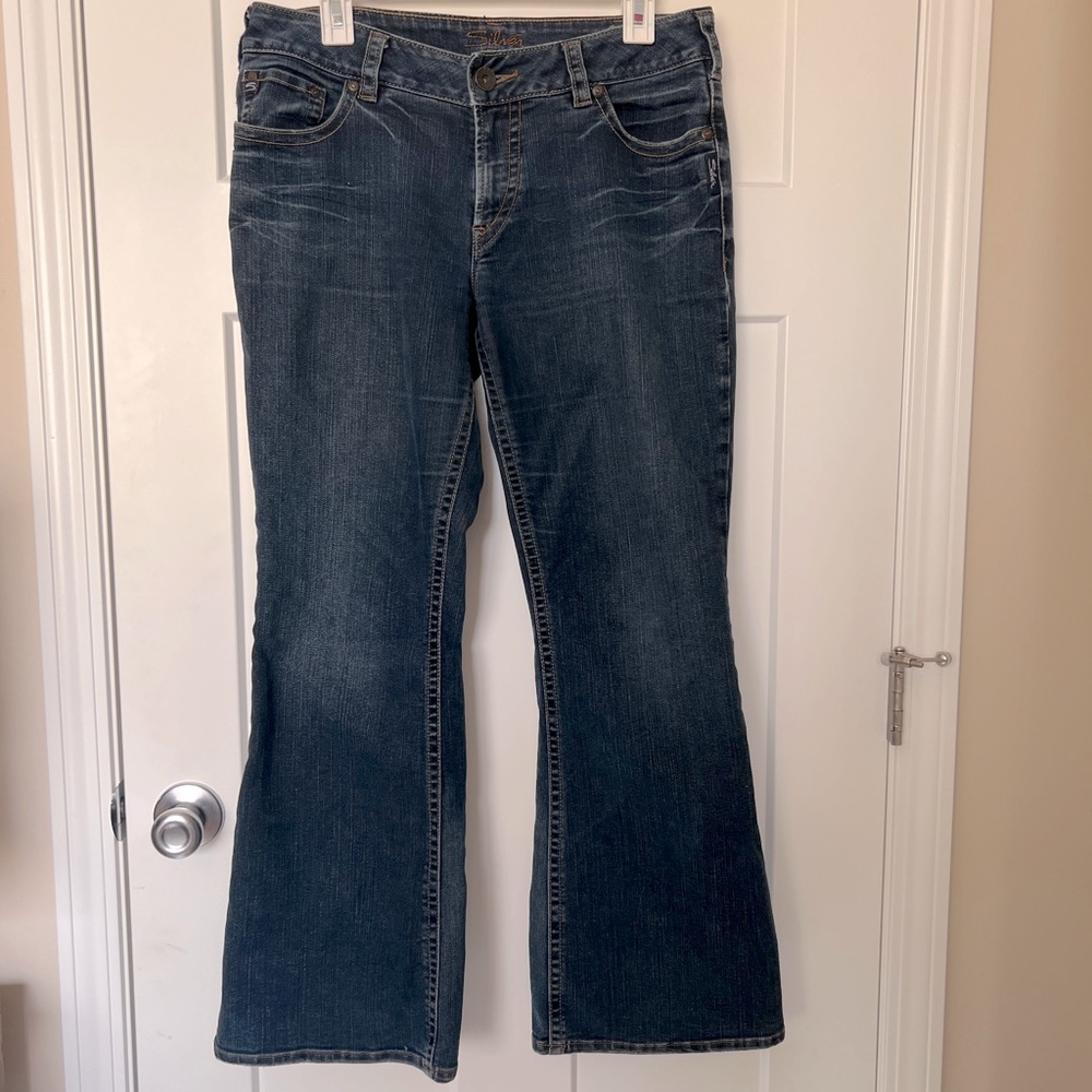 Silver Jeans Women's Boot Cut Jeans - Dark Blue 33 Waist 30 Inseam